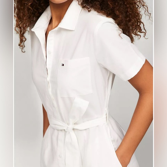 NWT Tommy Hilfiger Belted Oxford Shirt Dress (XXS) - Picture 2 of 4